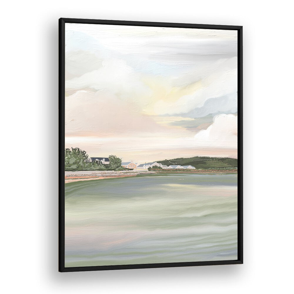 "She is Rising landscape paintings beautifully framed, showcasing serene nature and perfect for enhancing your decor."