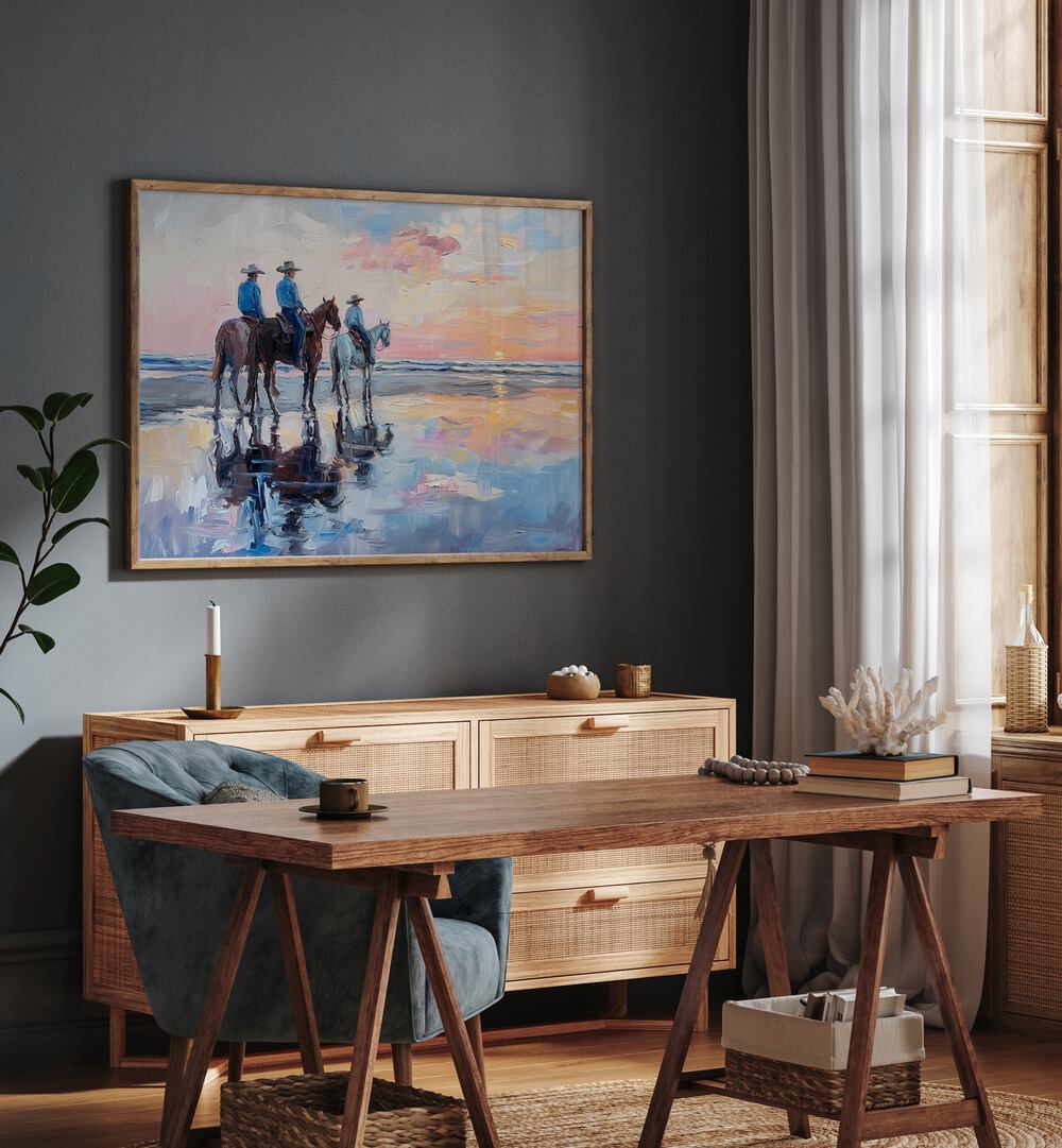 SHORELINE STROLL IV, VIBRANT art print enhances your space with coastal elegance and dynamic energy. Perfect for any decor!
