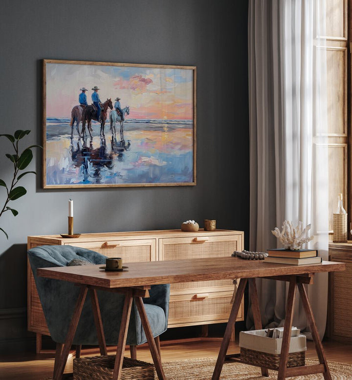 SHORELINE STROLL IV, VIBRANT art print enhances your space with coastal elegance and dynamic energy. Perfect for any decor!
