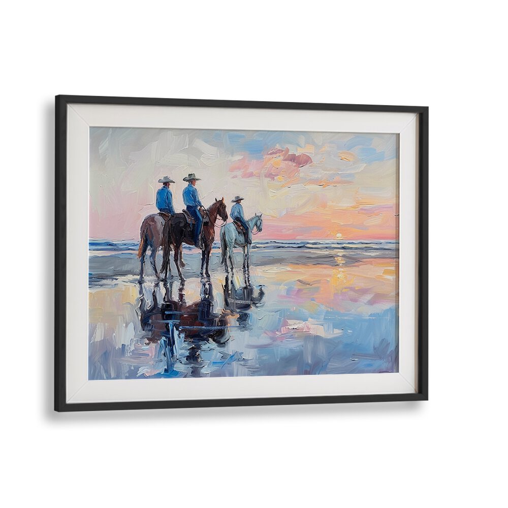 Coastal elegance captured in SHORELINE STROLL IV, VIBRANT electric art print, perfect for any stylish home decor.