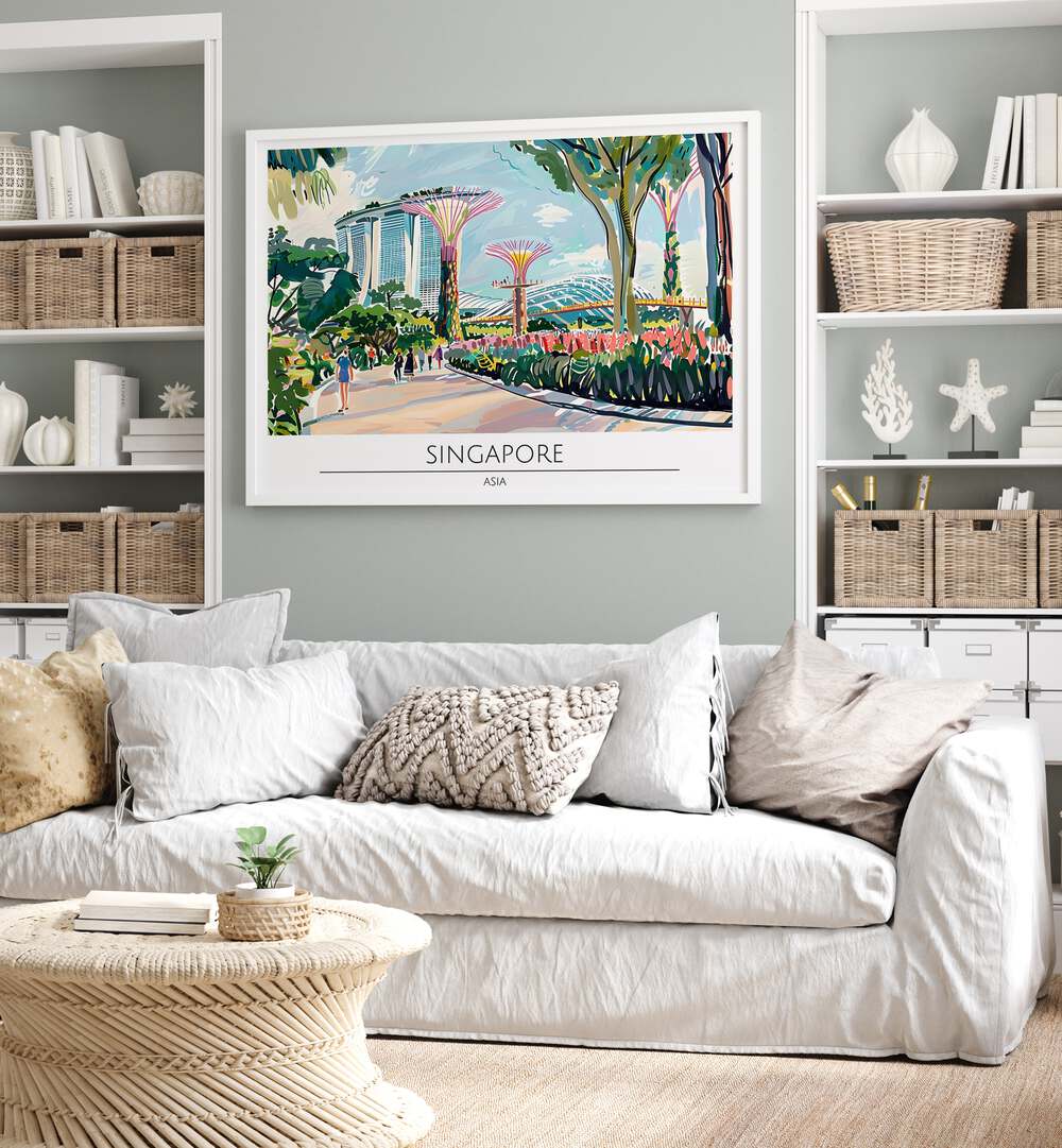 singapore city II travel posters Artwork I placed on a Wall