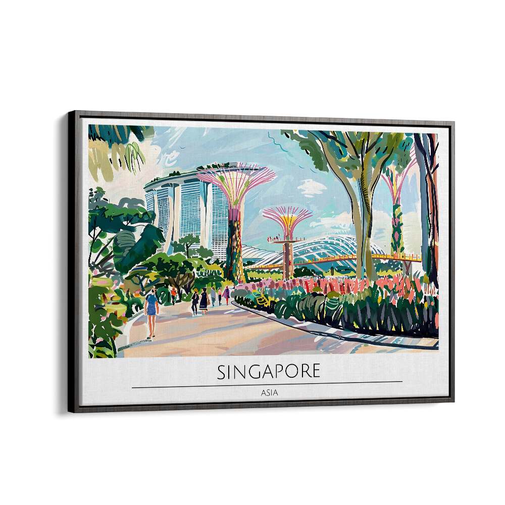singapore city II travel posters in Black Floater Frame