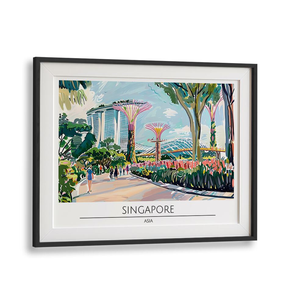 singapore city II travel posters in Black Frame With Mount