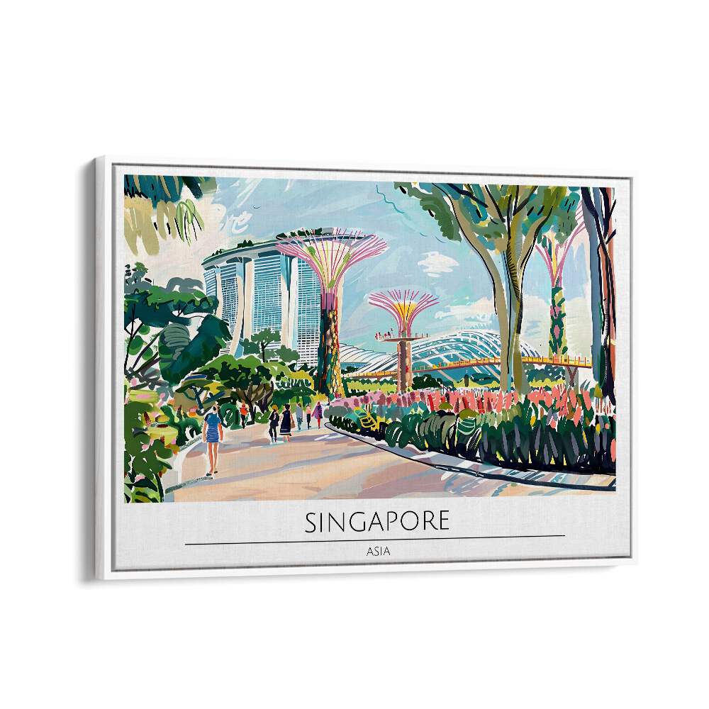 singapore city II travel posters in White Floater Frame