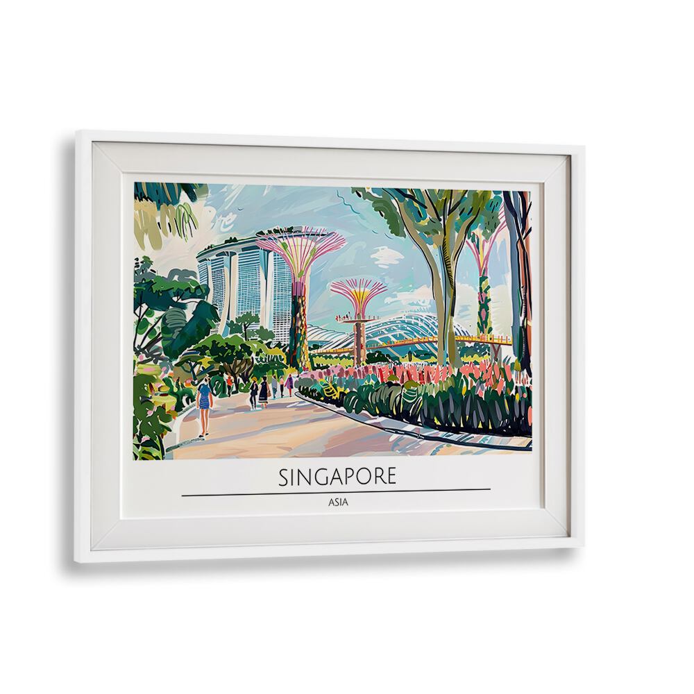 singapore city II travel posters in White Frame With Mount