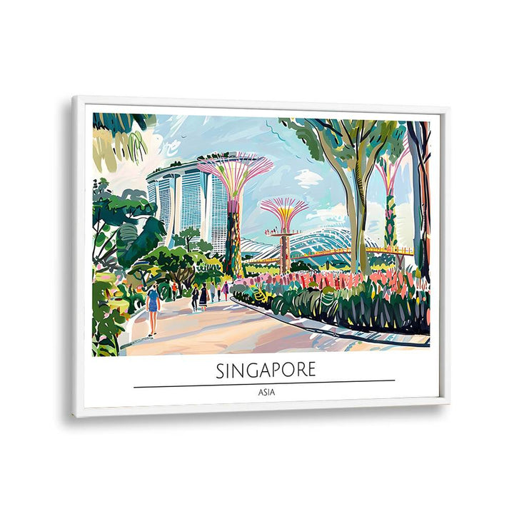 singapore city II travel posters in White Plain Frame