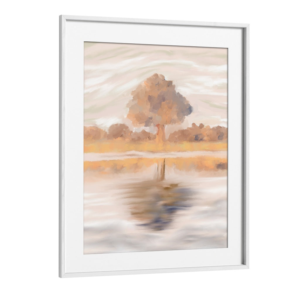SOVEREIGN REFLECTIONS, LANDSCAPE PAINTINGS showcase the serene beauty of the Jackalberry Tree in a stunning art print.