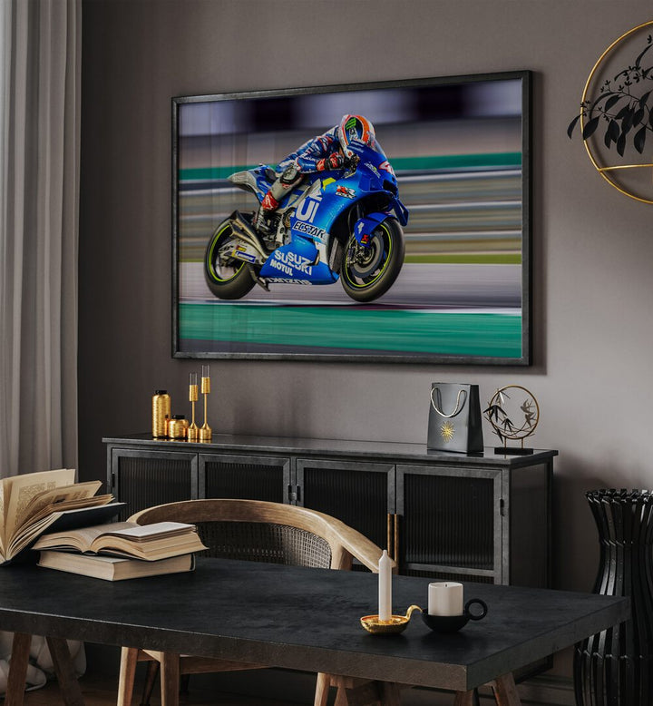 speed bike poster Artwork I placed on a Wall