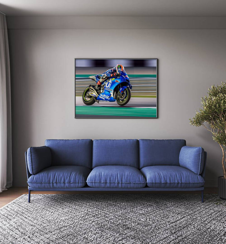 speed bike poster Artwork II placed on a Wall