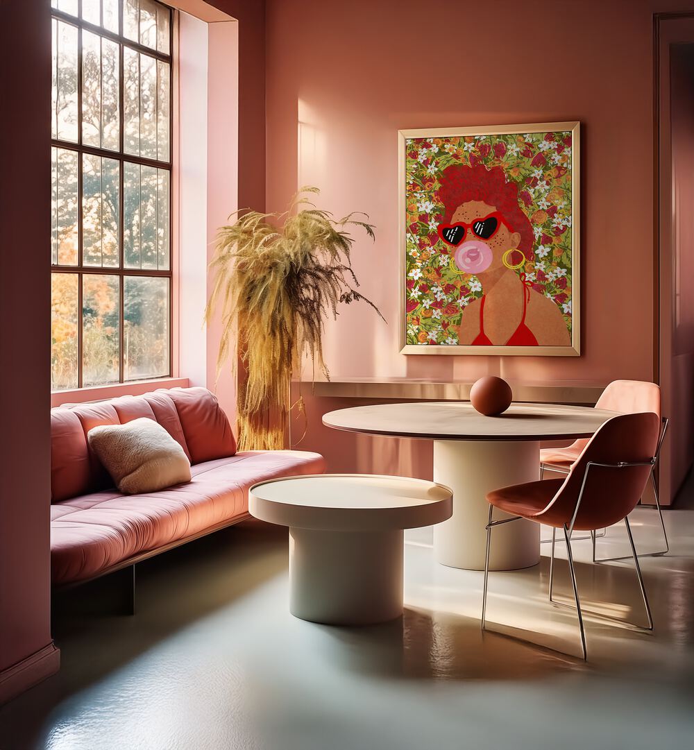 Discover vibrant decor with the STRAWBEERY LADY, FASHION POSTERS by Raissa Oltmanns, enhancing modern interiors beautifully.