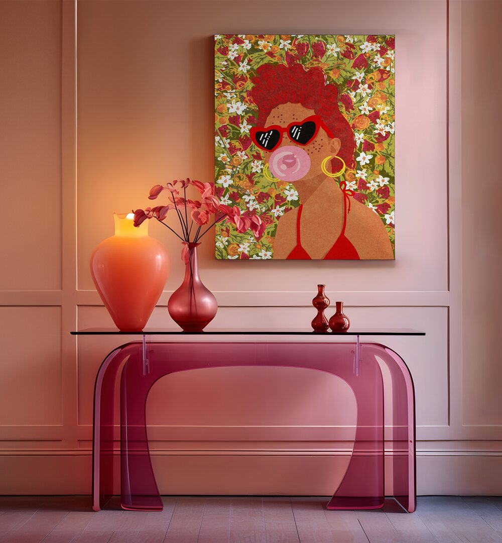 Stylish STRAWBEERY LADY, FASHION POSTERS by Raissa Oltmanns, adding vibrancy to your modern decor.