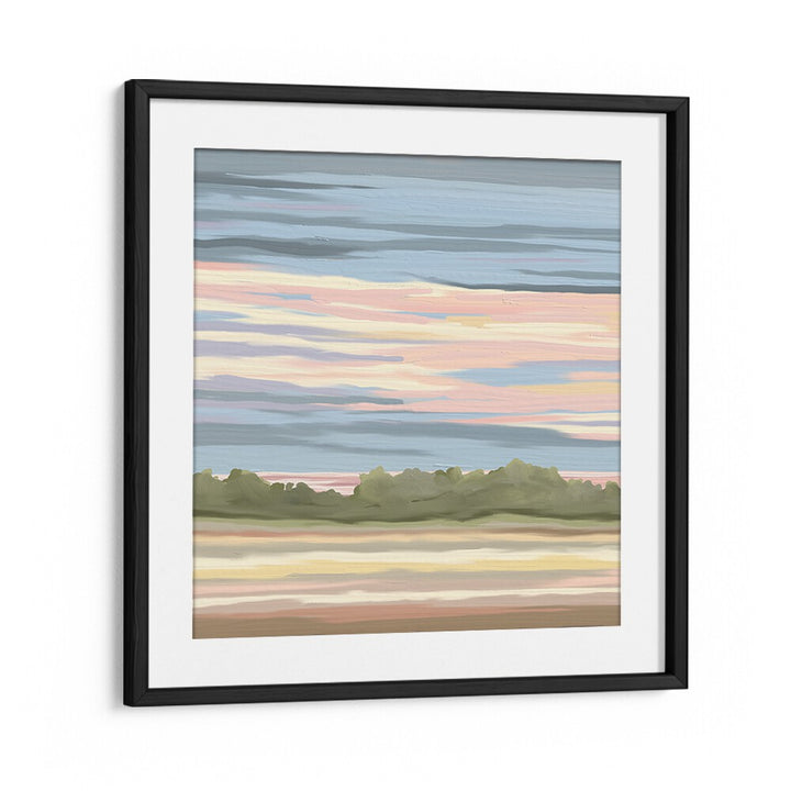STREAKING II, LANDSCAPE PAINTINGS in a black frame, showcasing serene colors and nature's beauty for your space.