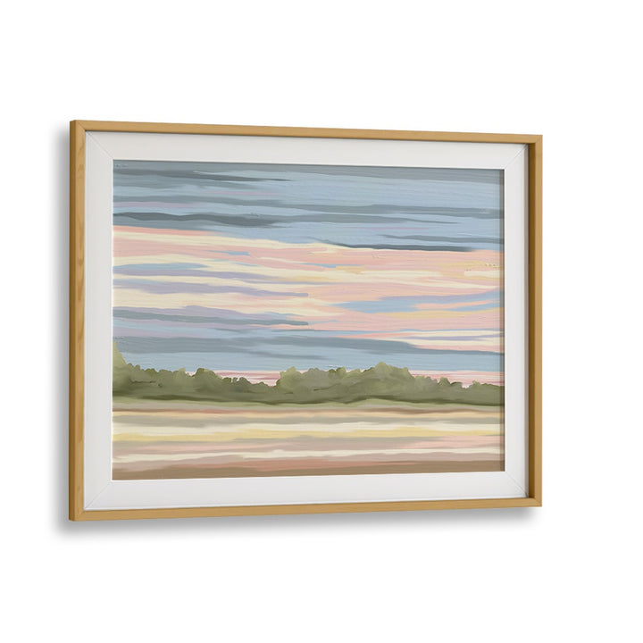 Stunning STREAKING, LANDSCAPE PAINTINGS in an oak frame, perfect for transforming your home or office decor.