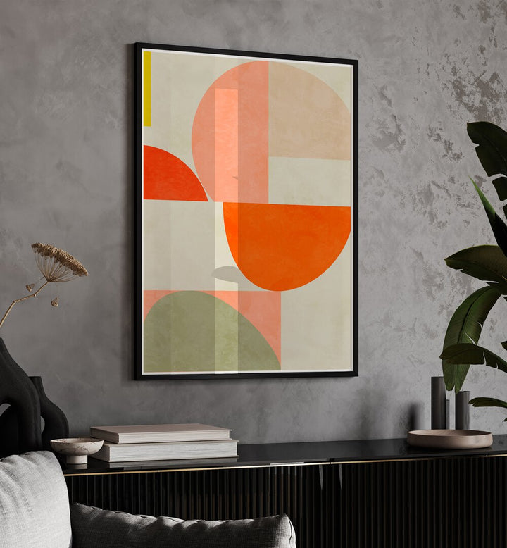Stylish interior featuring SUMMER CIRCLE II, ABSTRACT PAINTINGS by Ana Rut Bre, adding modern elegance to any space.