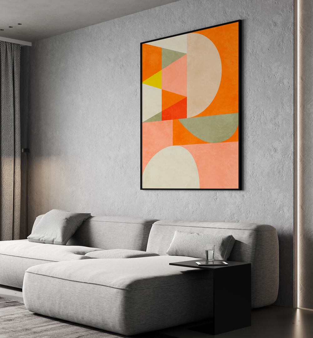 Bright and vibrant SUMMER CIRCLE IV, ABSTRACT PAINTINGS by Ana Rut Bre enhances modern spaces with artistic flair.