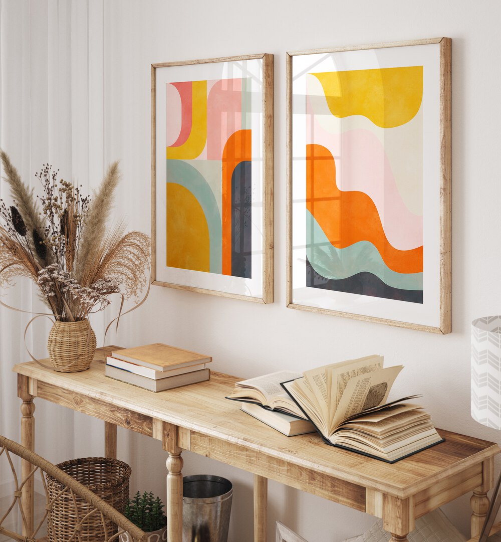 Brighten your space with SUMMER CIRCLES, SET OF 2 PAINTINGS, featuring vibrant abstract designs for contemporary decor.