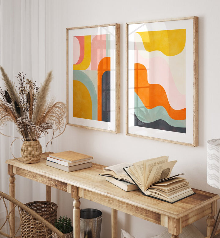 Brighten your space with SUMMER CIRCLES, SET OF 2 PAINTINGS, featuring vibrant abstract designs for contemporary decor.