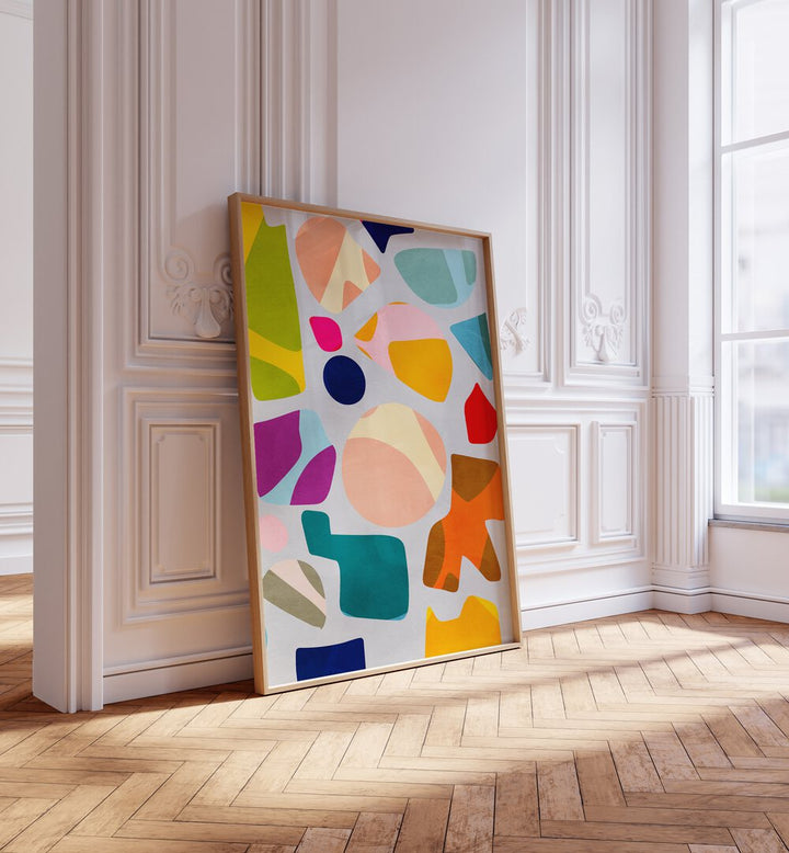 Vibrant SUMMER CUT OUTS, ABSTRACT PAINTINGS by Ana Rut Bre, enhancing modern spaces with bold colors and creativity.