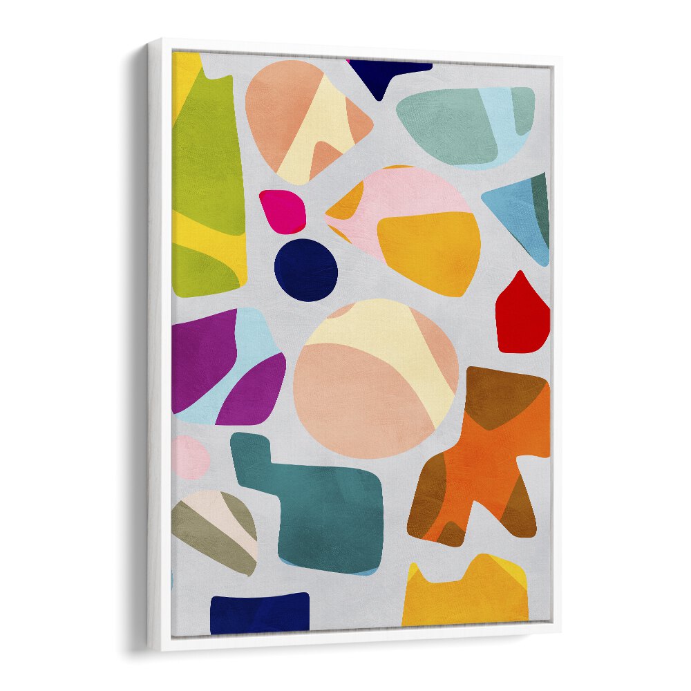 Bright and vibrant SUMMER CUT OUTS, ABSTRACT PAINTINGS by Ana Rut Bre, perfect for modern wall decor.
