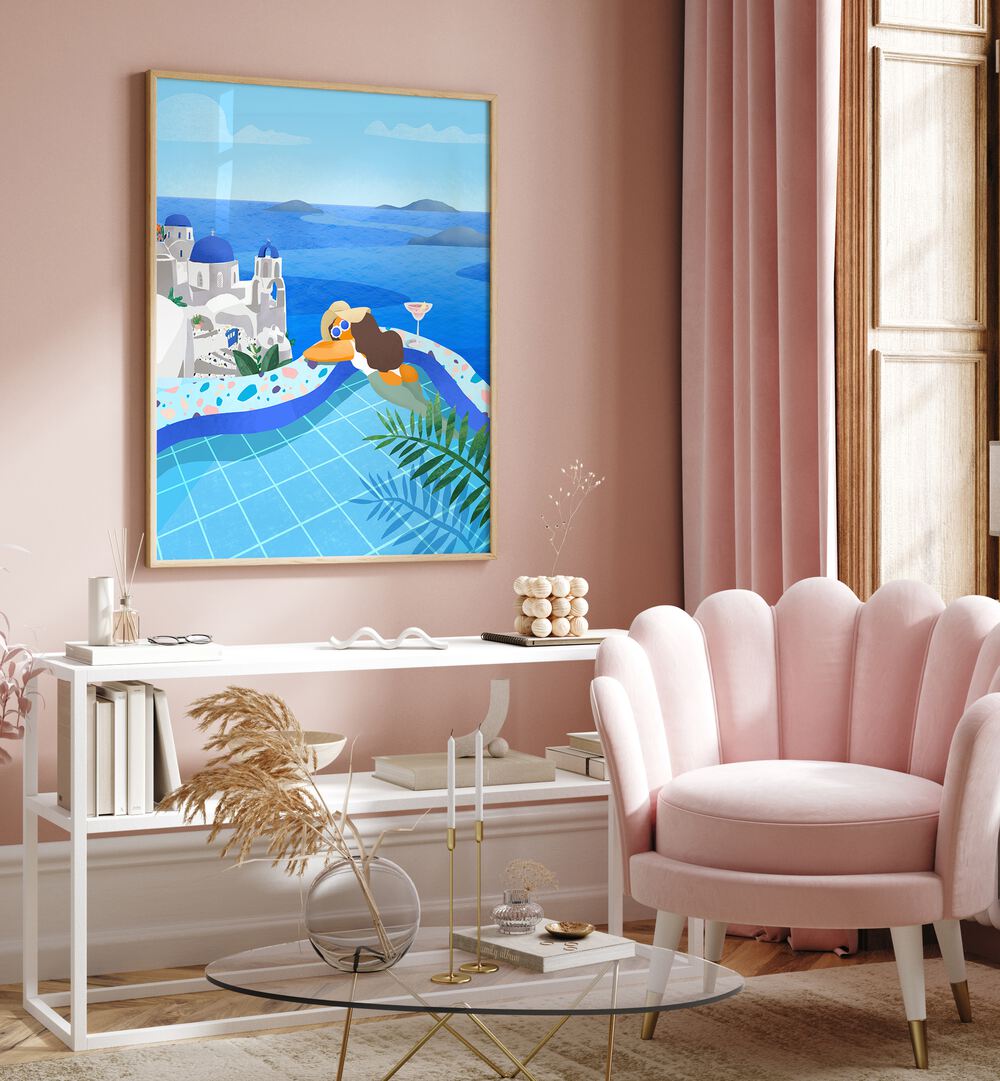 Stylish Summer In Greece travel posters by Petra Lidze enhance any space with vibrant coastal charm and relaxation.