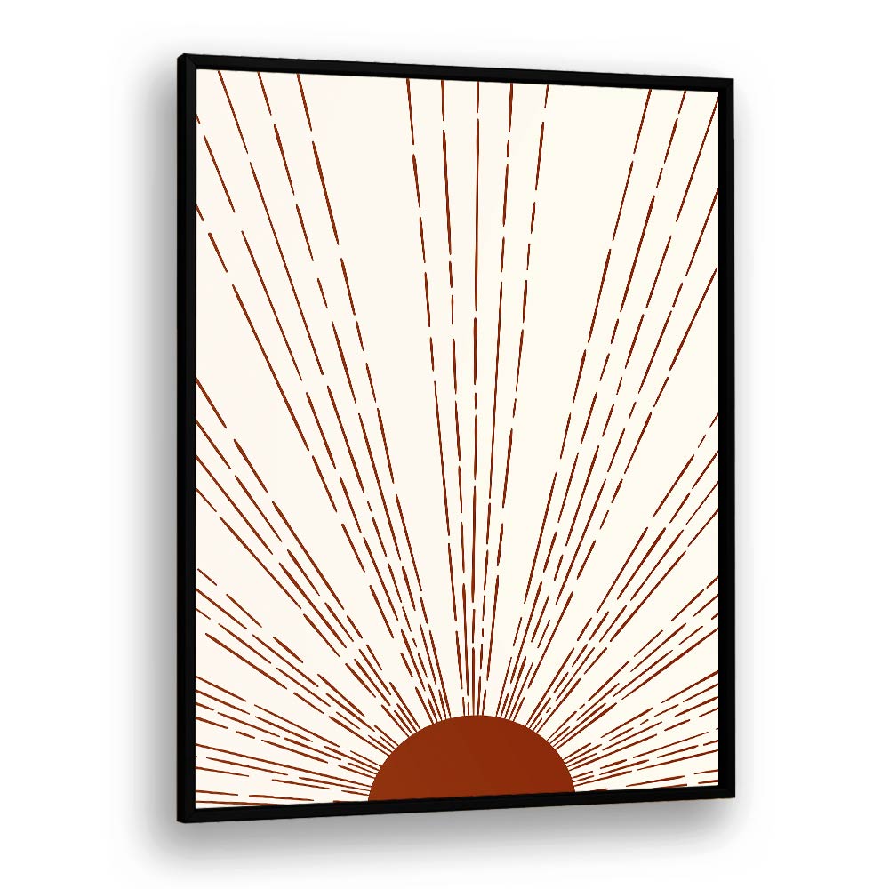Elevate your decor with SUN I, BOHO ART PRINTS by Jay Stanley, featuring a stunning sunburst design in a black frame.