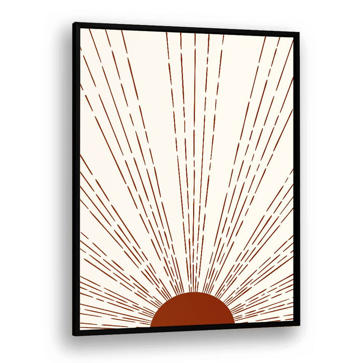 Elevate your decor with SUN I, BOHO ART PRINTS by Jay Stanley, featuring a stunning sunburst design in a black frame.
