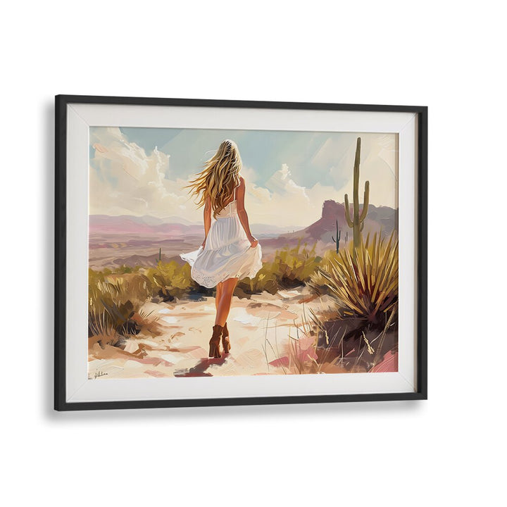 Explore UNCHARTED PATHWAYS II, VIBRANT art print featuring a serene landscape in a stylish black frame.