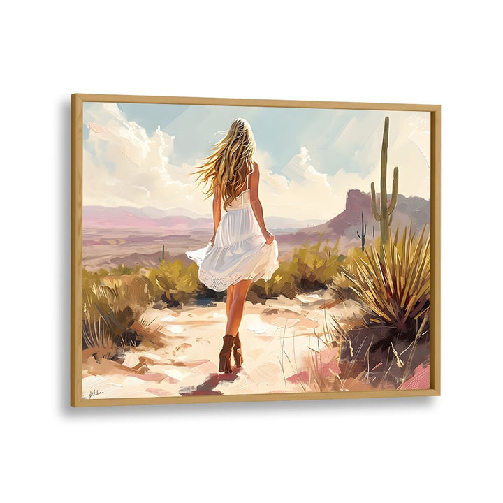 Explore the beauty of UNCHARTED PATHWAYS II, VIBRANT electric art print, framed elegantly in oak wood.