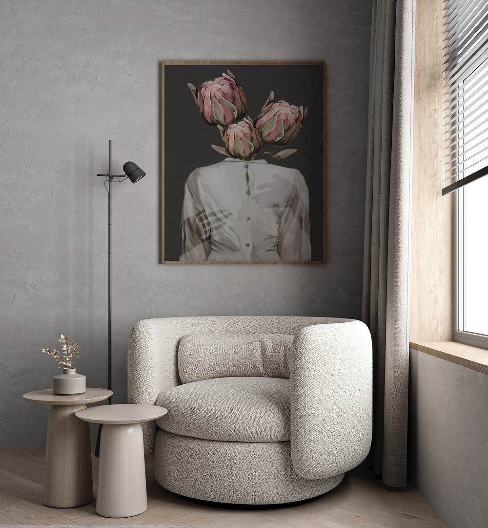 Surreal art print "UNKNOWN LONGING DARK VERSION" by Gabriella Roberg, showcasing emotional depth and beauty.