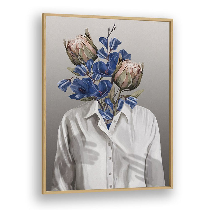 Elegant LONGING NO.II, PORTRAITS artwork features floral motifs in a striking composition by Gabriella Roberg.