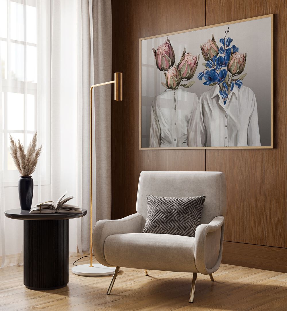 Captivating LONGING NO.III, PORTRAITS by Gabriella Roberg, featuring unique figurative illustrations in a stylish setting.