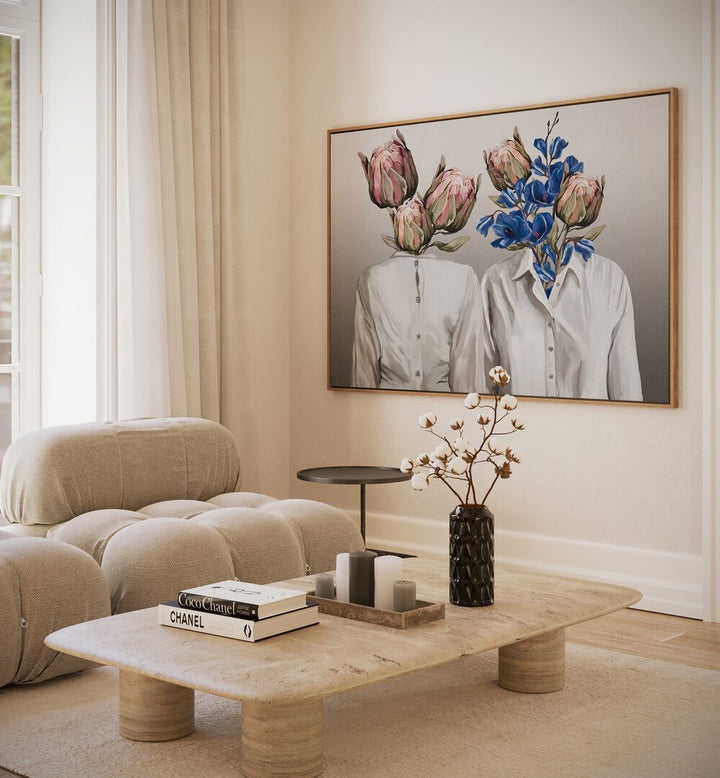 Stunning "LONGING NO.III ,PORTRAITS" by Gabriella Roberg, featuring vibrant florals and captivating figurative art.