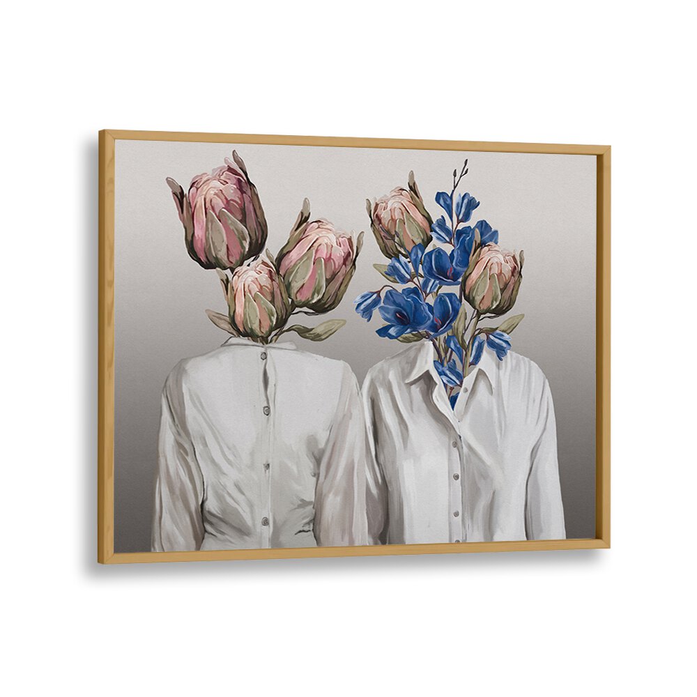 Explore LONGING NO.III, PORTRAITS by Gabriella Roberg, a captivating blend of floral and figurative art in oak frame.