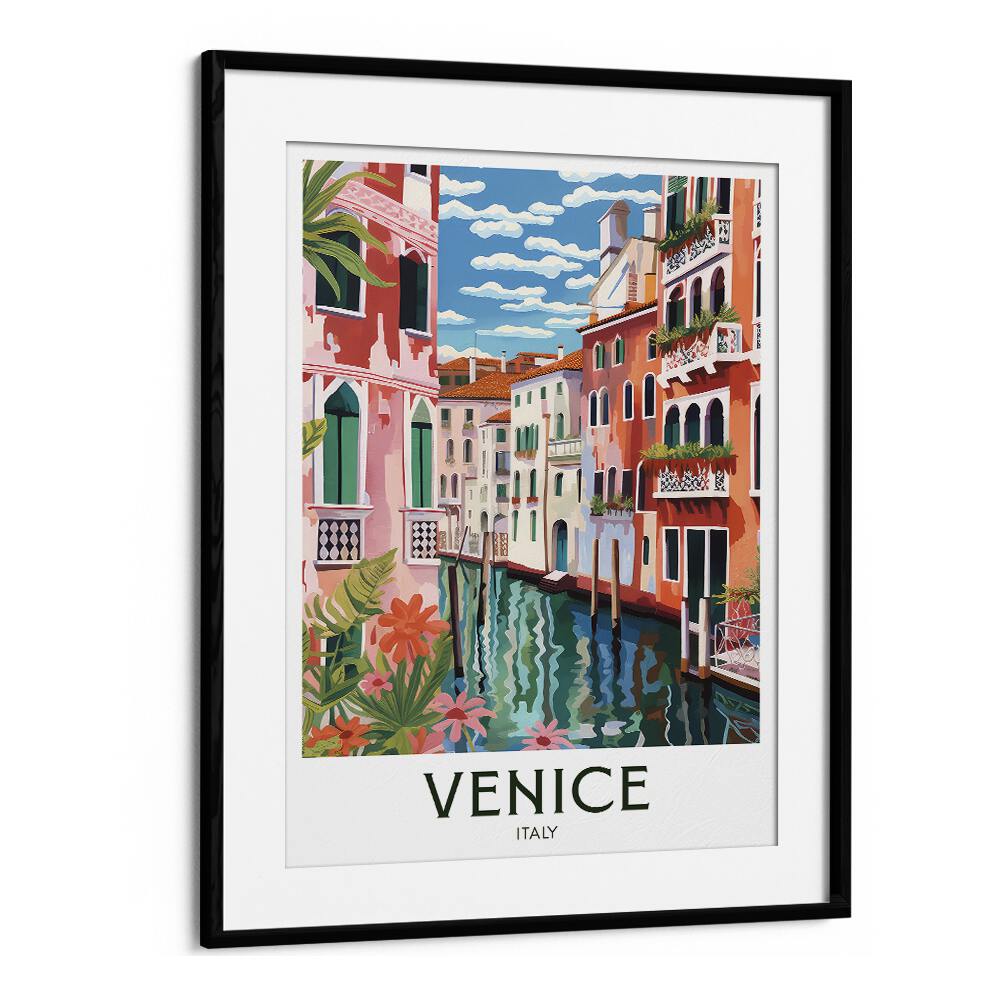 venice dreams travel posters in Black Frame With Mount