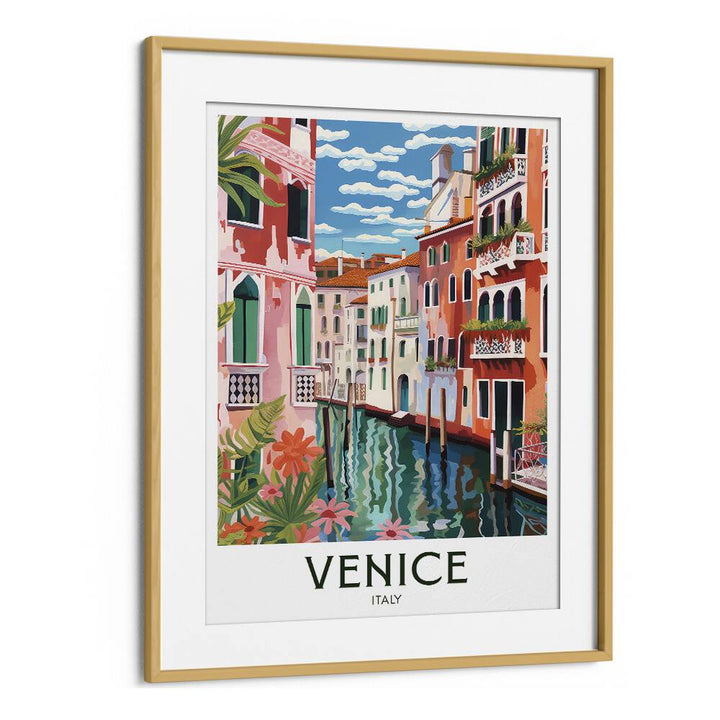 venice dreams travel posters in Oak Wood Frame With Mount