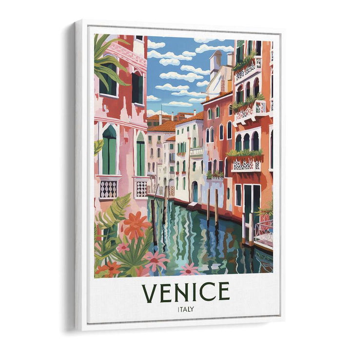 venice dreams travel posters in White Floater Frame