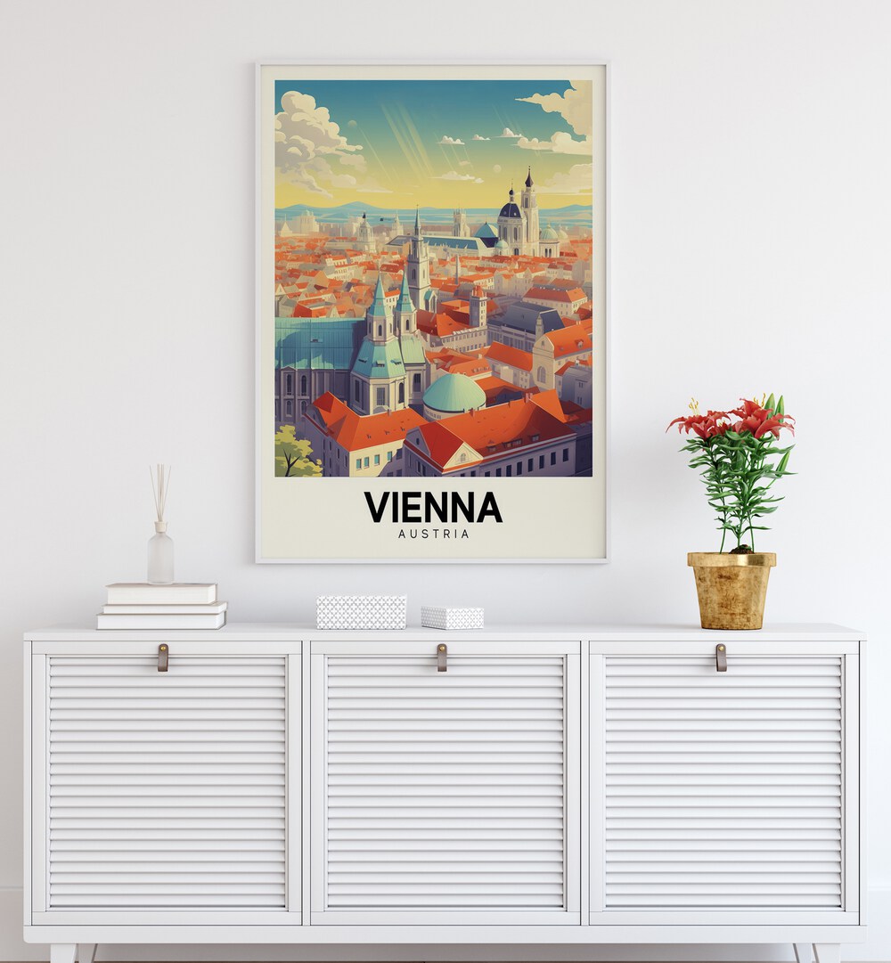 vienna-austria II travel posters Artwork III placed on a Wall