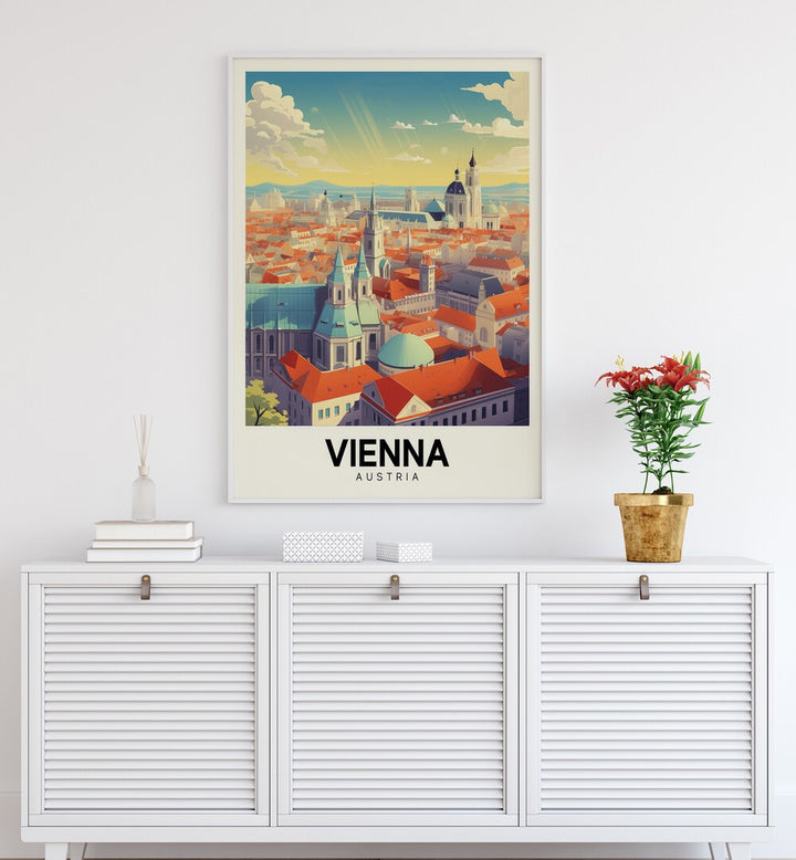 vienna-austria II travel posters Artwork III placed on a Wall