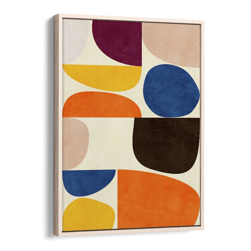 VIVID BAUHAUS, ABSTRACT PAINTINGS by Ana Rut Bre showcases vibrant shapes in a modern design, perfect for any space.