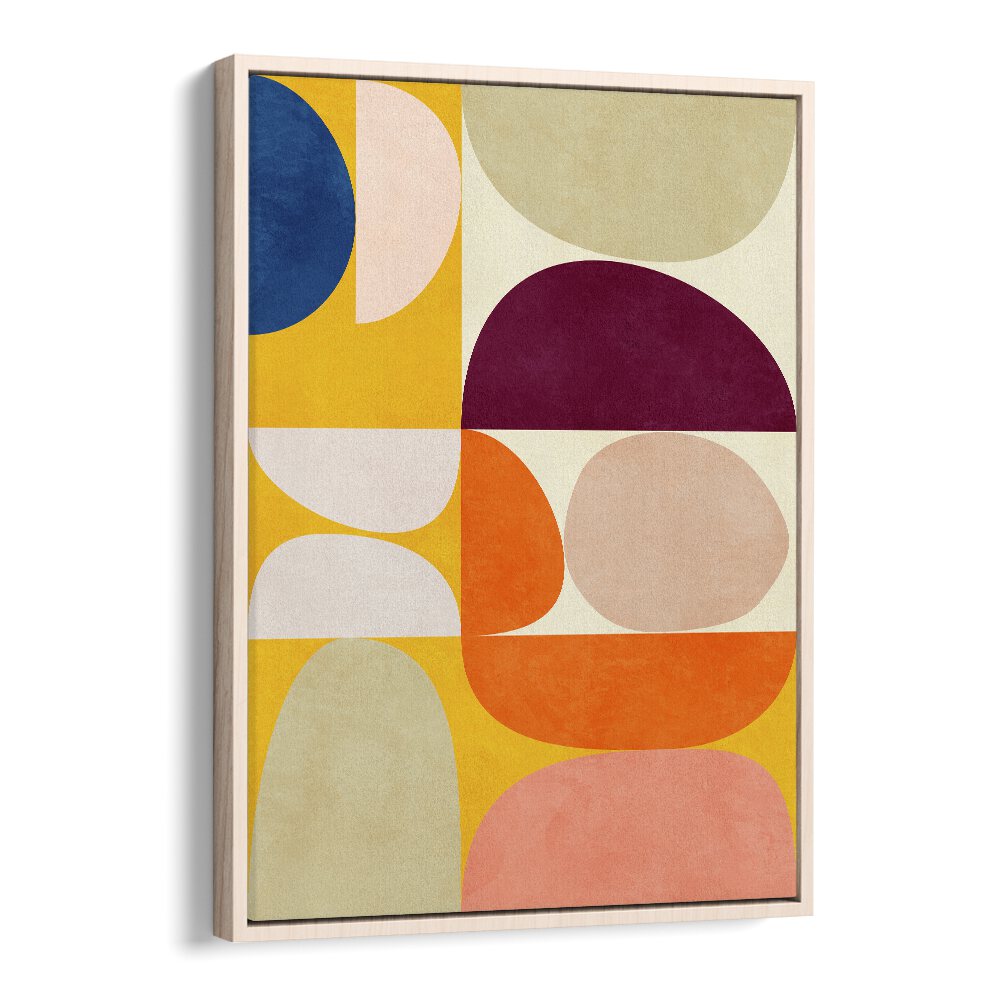 VIVID BAUHAUS II, ABSTRACT PAINTINGS by Ana Rut Bre features vibrant shapes and colors, perfect for enhancing any space.