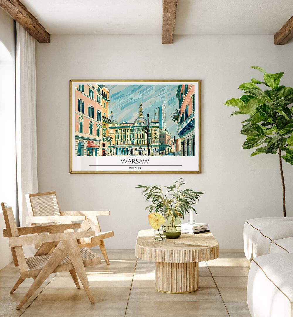 warsaw city-poland travel posters Artwork I placed on a Wall