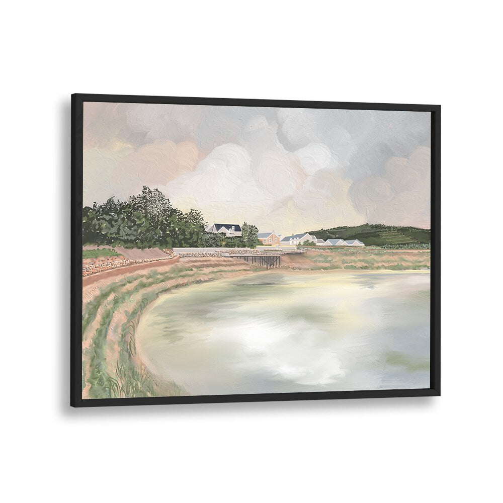 Stunning WATCH HER RISE landscape paintings in a black frame, perfect for transforming your space with nature's beauty.