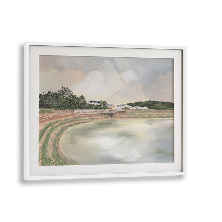 Transform your space with WATCH HER RISE, LANDSCAPE PAINTINGS, featuring serene nature in a white frame.