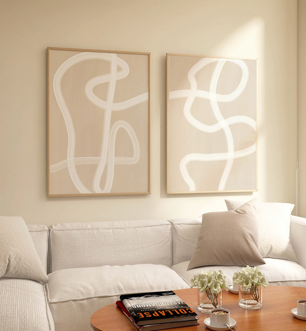 Transform your decor with WHITE BRUSH STROKES, SET OF 2 PAINTINGS, adding modern elegance to any space.