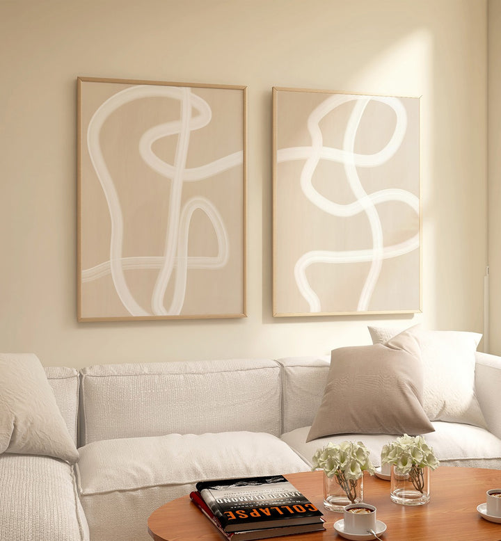 Transform your decor with WHITE BRUSH STROKES, SET OF 2 PAINTINGS, adding modern elegance to any space.