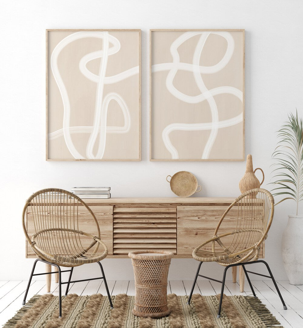 Stylish WHITE BRUSH STROKES, SET OF 2 PAINTINGS enhances modern decor with elegant abstract designs. Perfect for any space.