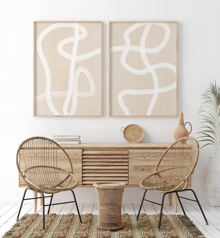 Stylish WHITE BRUSH STROKES, SET OF 2 PAINTINGS enhances modern decor with elegant abstract designs. Perfect for any space.
