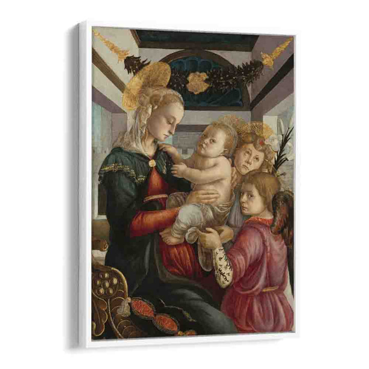comic painting - MADONNA AND CHILD WITH ANGELS (1465–1470) by Asianmonk