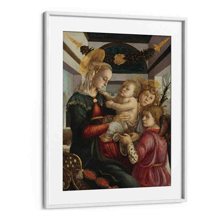 comic painting - MADONNA AND CHILD WITH ANGELS (1465–1470) by Asianmonk