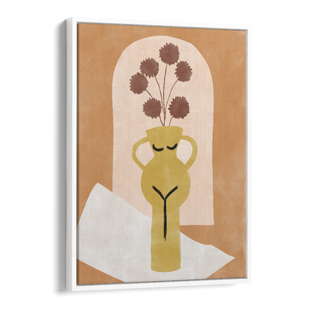 Stunning YELLOW FLOWER POT, BOHO ART PAINTINGS by Elena Ristova, perfect for adding elegance to your living space.